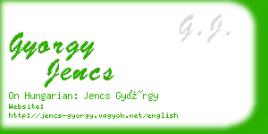 gyorgy jencs business card